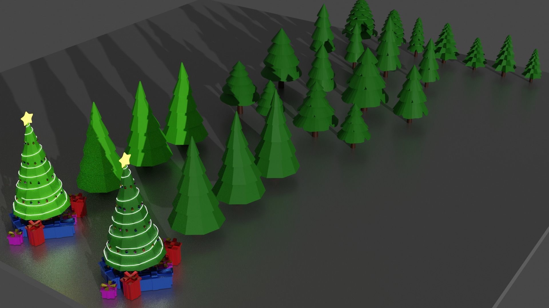Low-Poly Pine Tree Low-poly 3D model Low-poly Christmas Tree Free low-poly 3D model_1