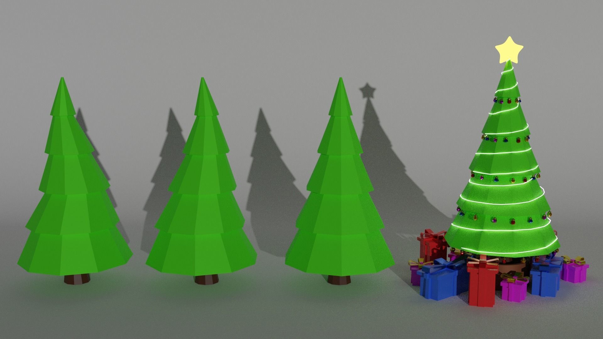 Low-Poly Pine Tree Low-poly 3D model Low-poly Christmas Tree Free low-poly 3D model_3