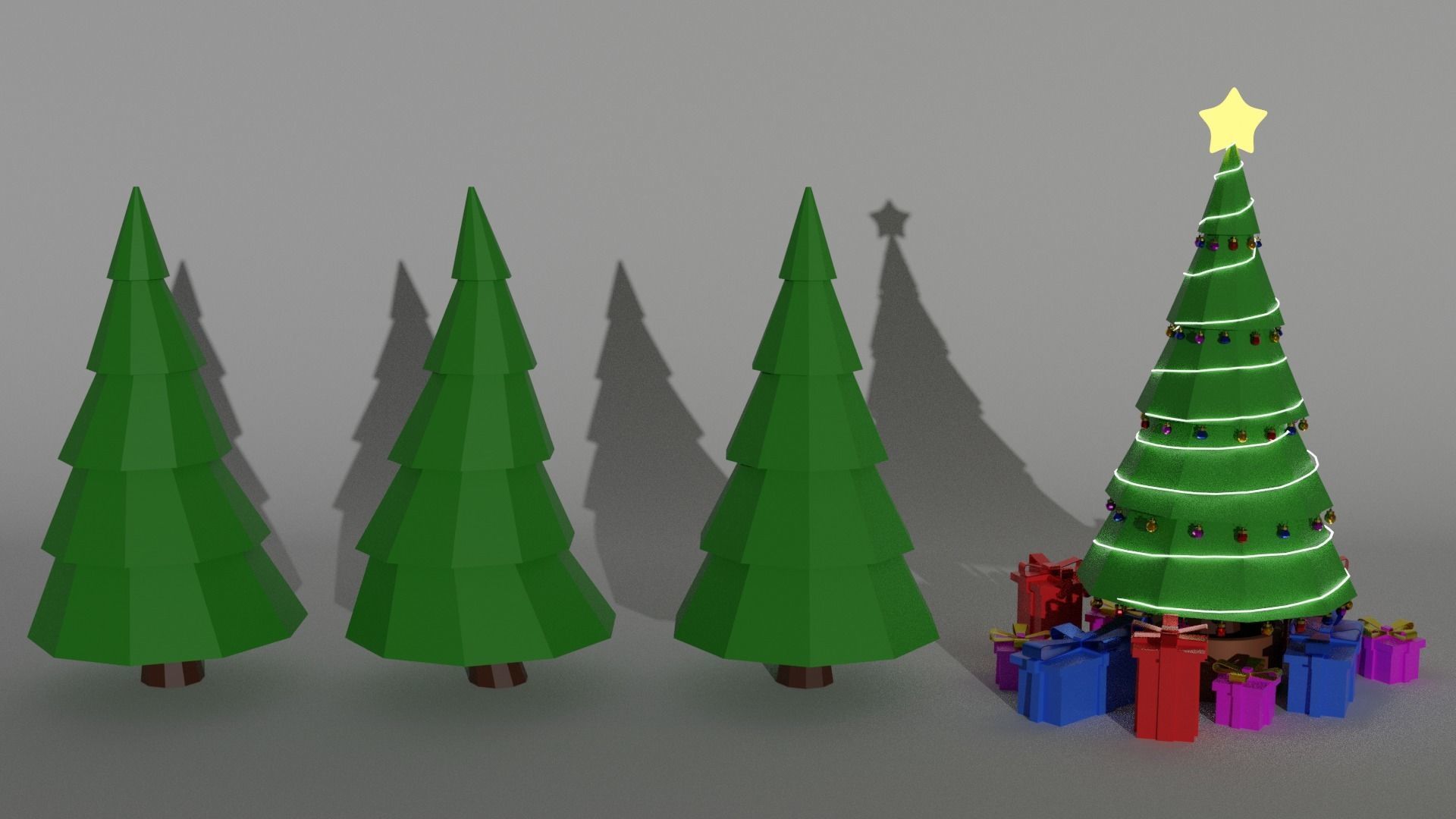 Low-Poly Pine Tree Low-poly 3D model Low-poly Christmas Tree Free low-poly 3D model_4
