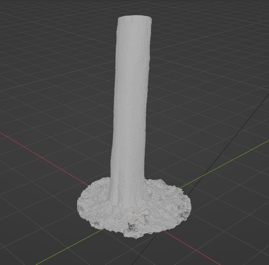 Tree 3 stump in middle of grassy field 3D model_13