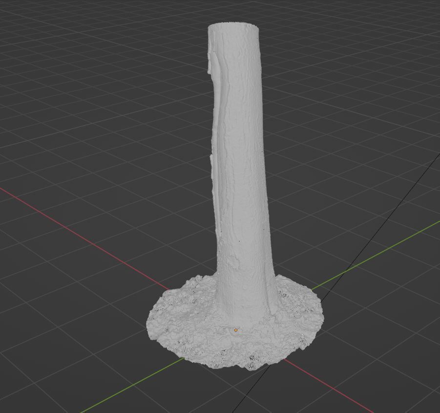 Tree 3 stump in middle of grassy field 3D model_14