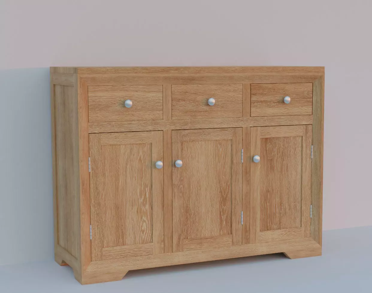 Oak Wood Sideboard Cupboard Free 3D model