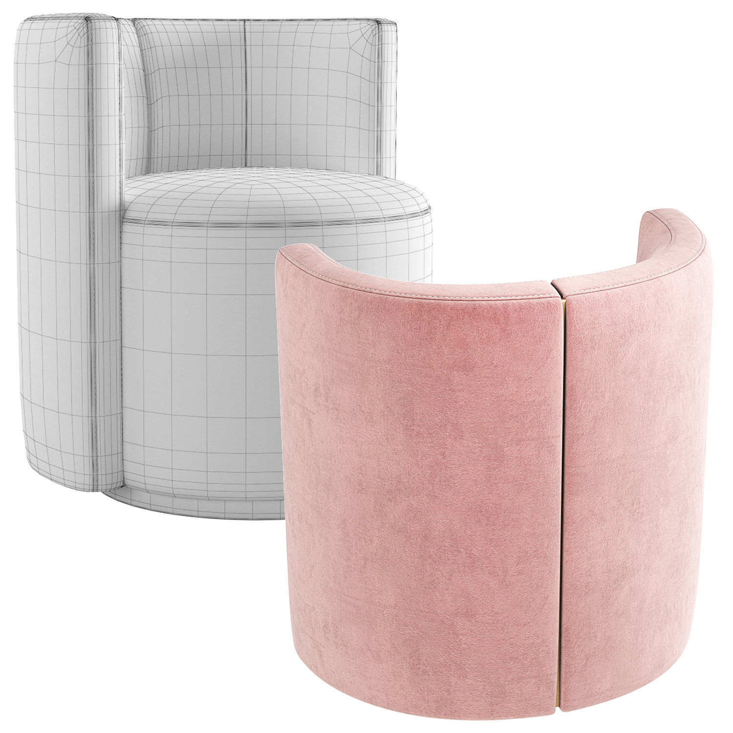 Fendi Casa Loulou Armchair 3D model_9
