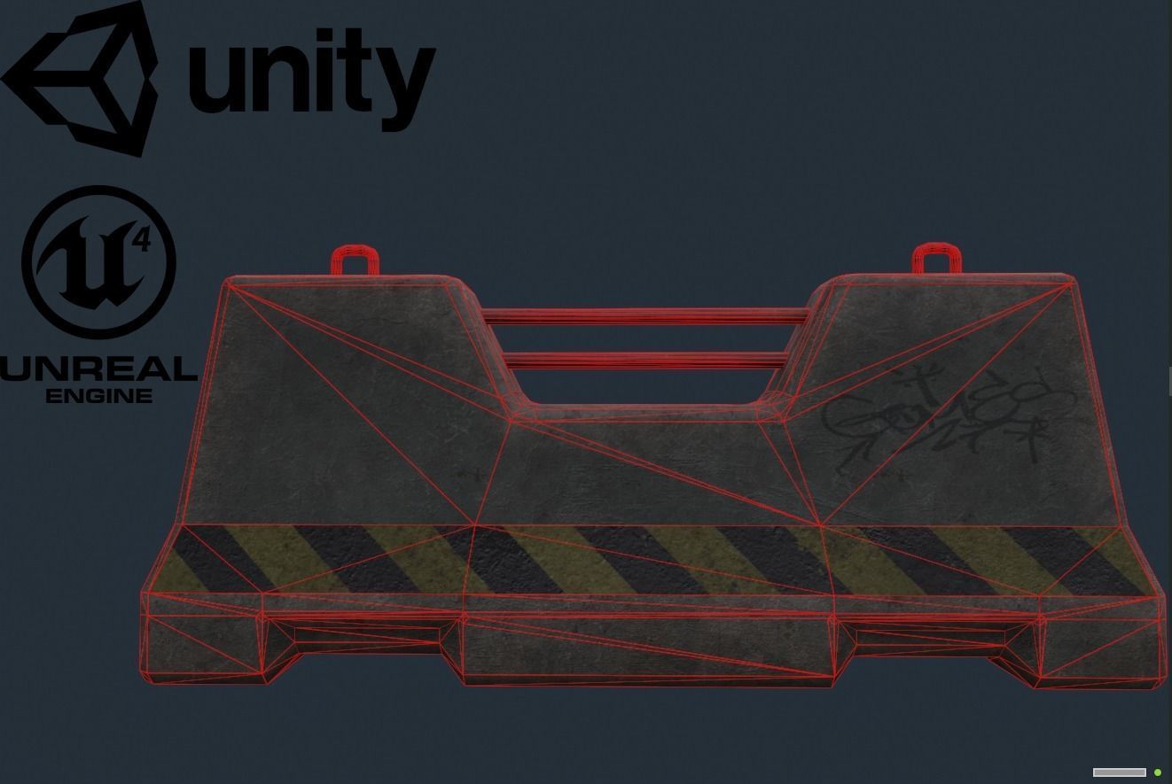 RoadBlock barricade 3D model_6