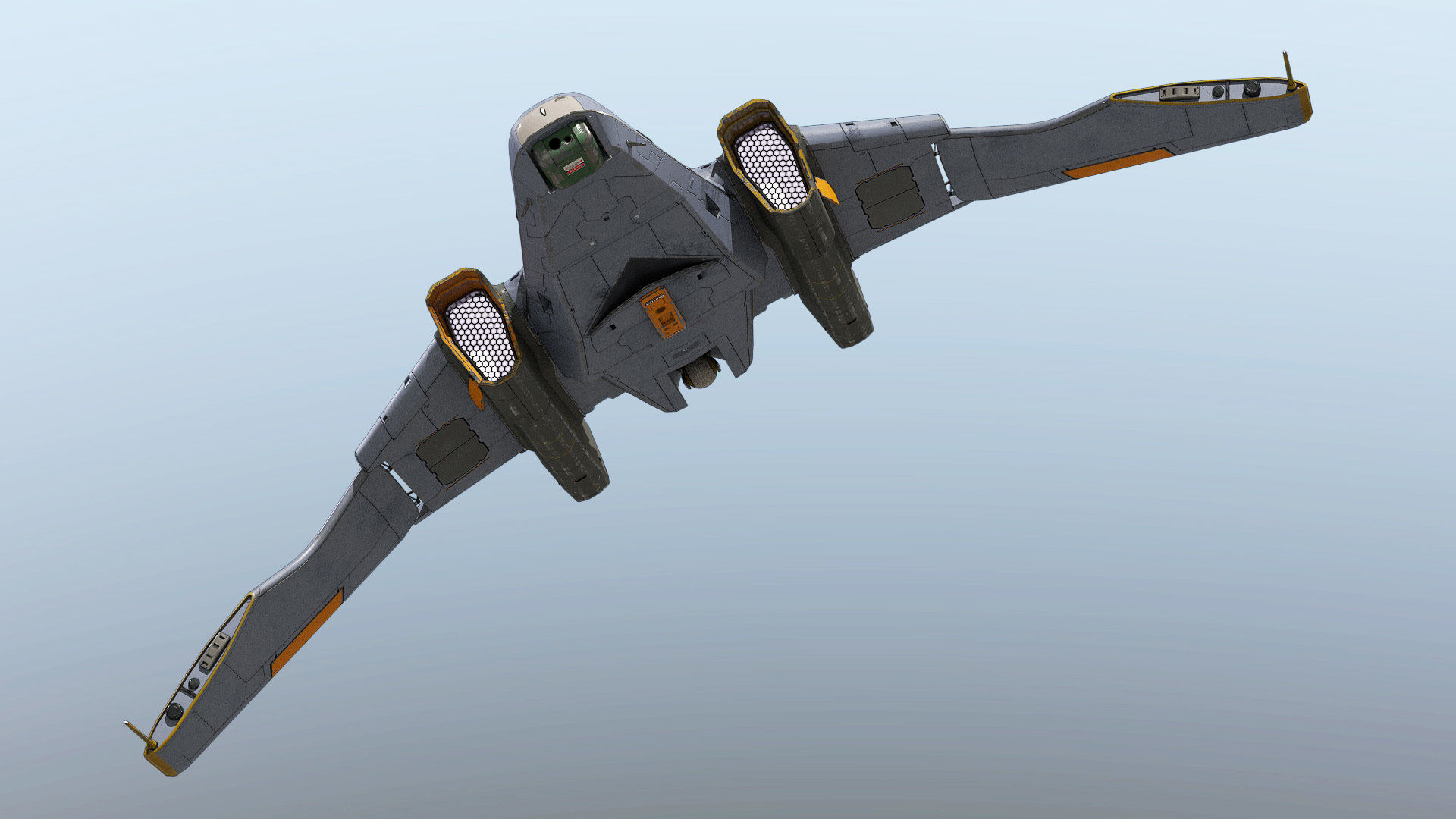Space Fighter Cutter Low-poly 3D model_7