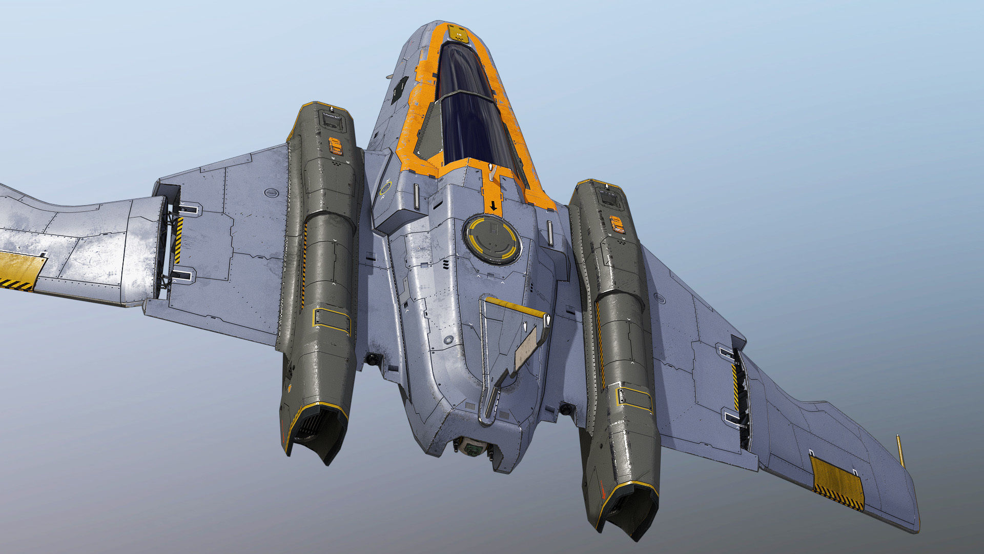 Space Fighter Cutter Low-poly 3D model_6