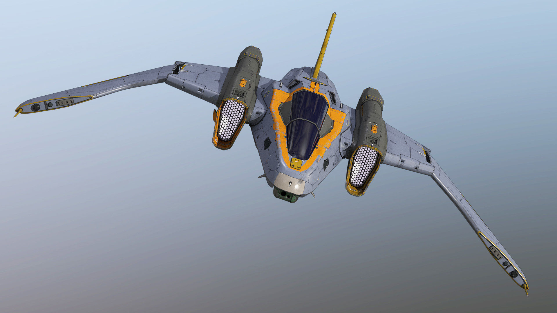 Space Fighter Cutter Low-poly 3D model_4