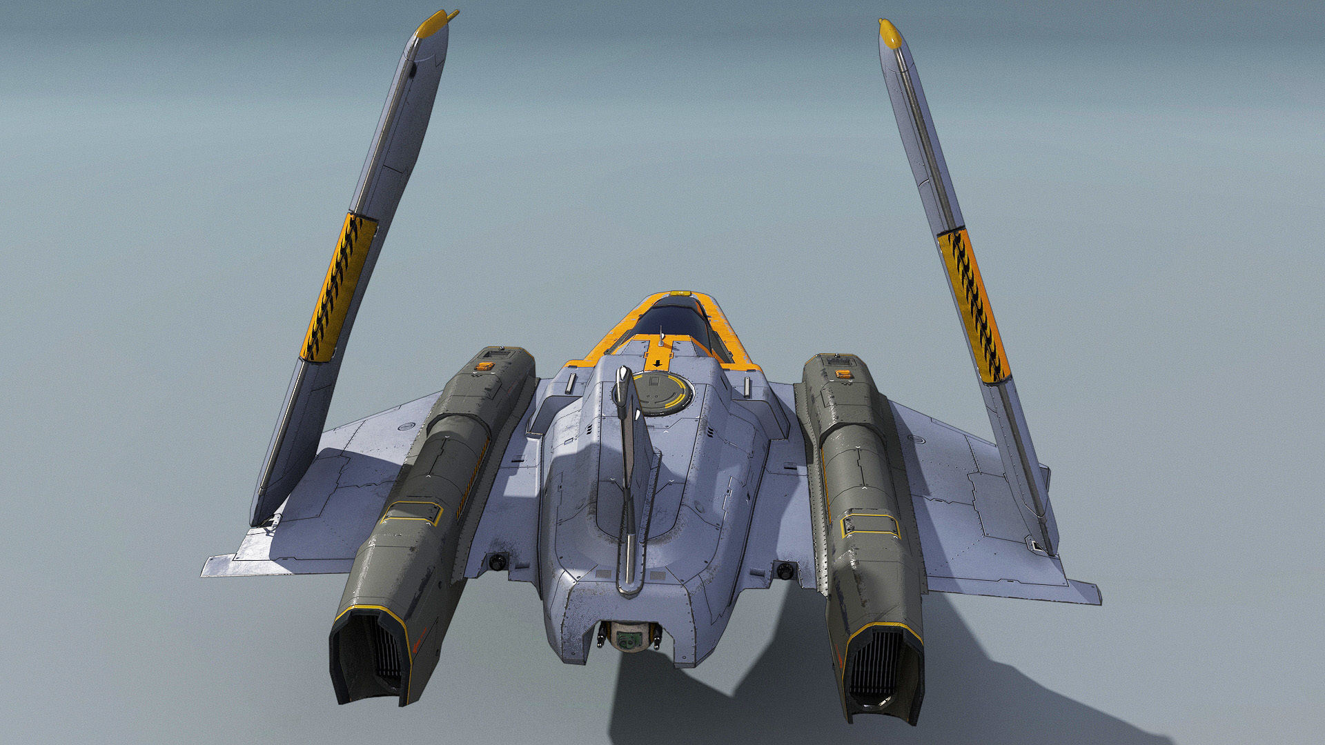 Space Fighter Cutter Low-poly 3D model_2
