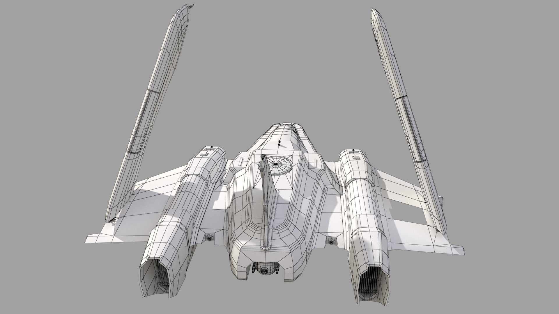 Space Fighter Cutter Low-poly 3D model_9