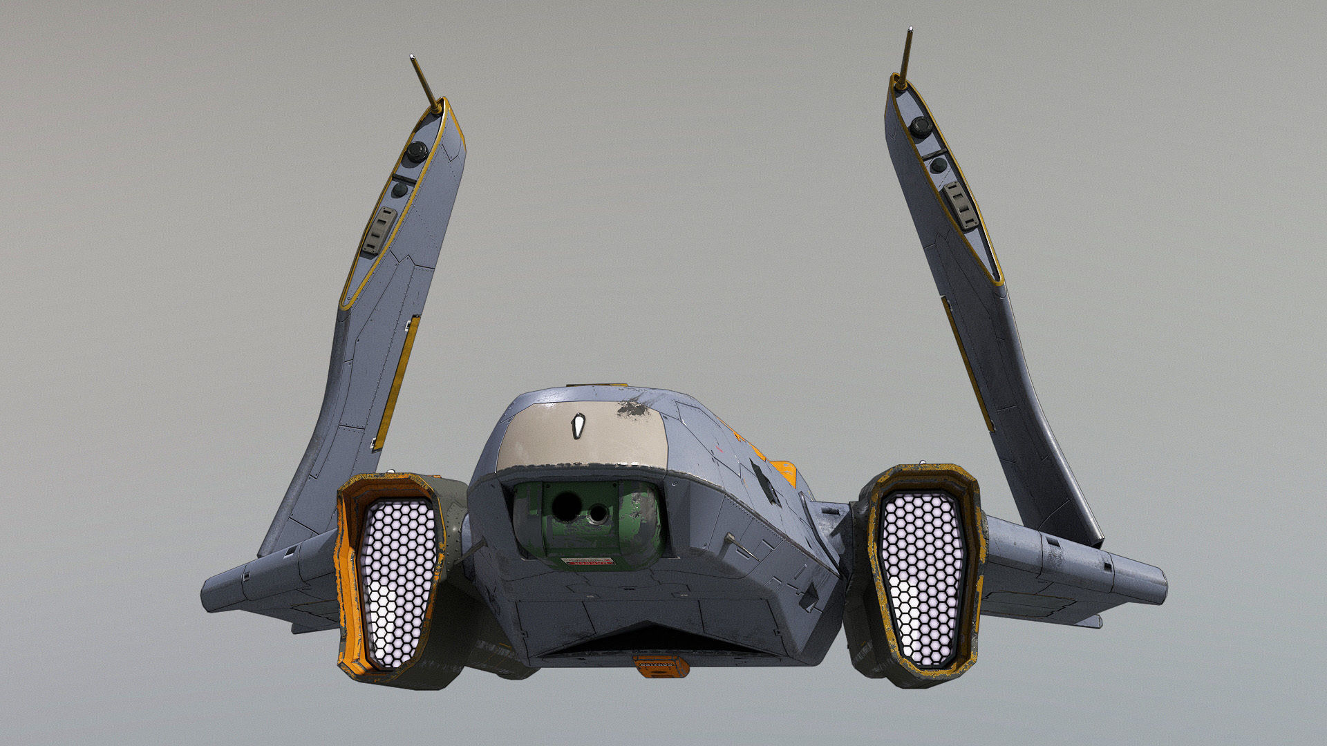 Space Fighter Cutter Low-poly 3D model_3