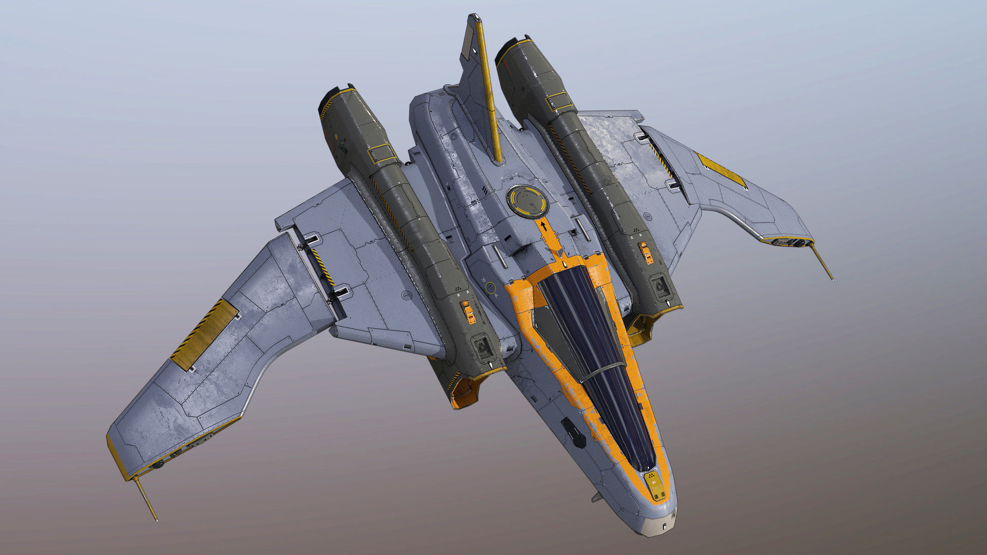 Space Fighter Cutter Low-poly 3D model_5