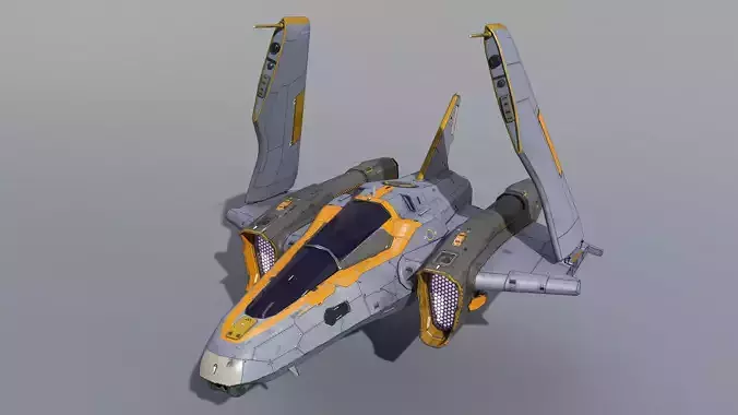 Space Fighter Cutter Low-poly 3D model