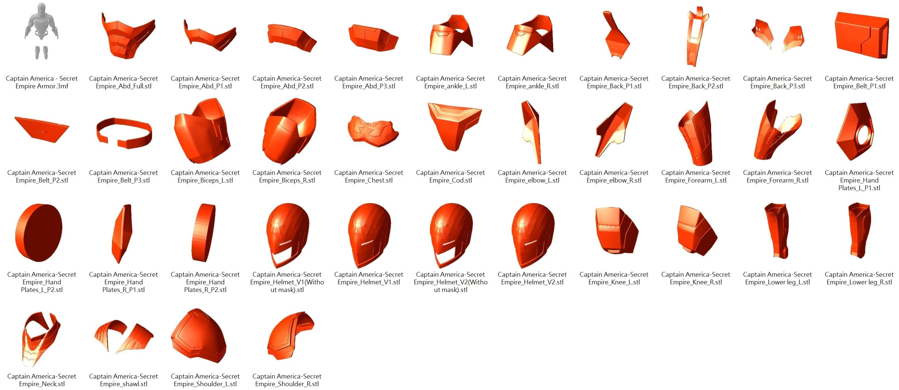 Captain America Secret Empire Armor 3D print model_12