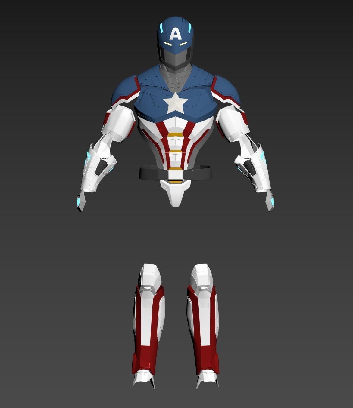 Captain America Secret Empire Armor 3D print model_7