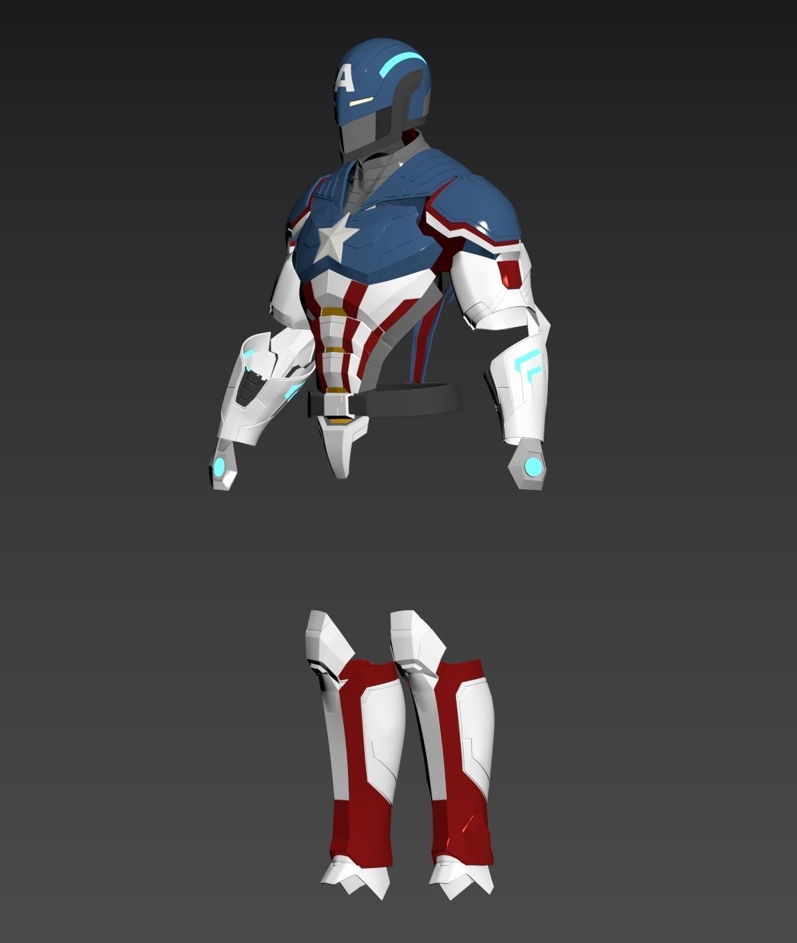 Captain America Secret Empire Armor 3D print model_8