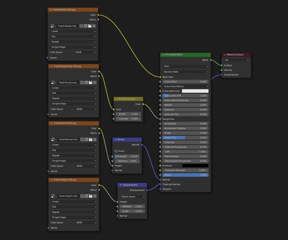 Tree 4 stump with moss 3D model_5