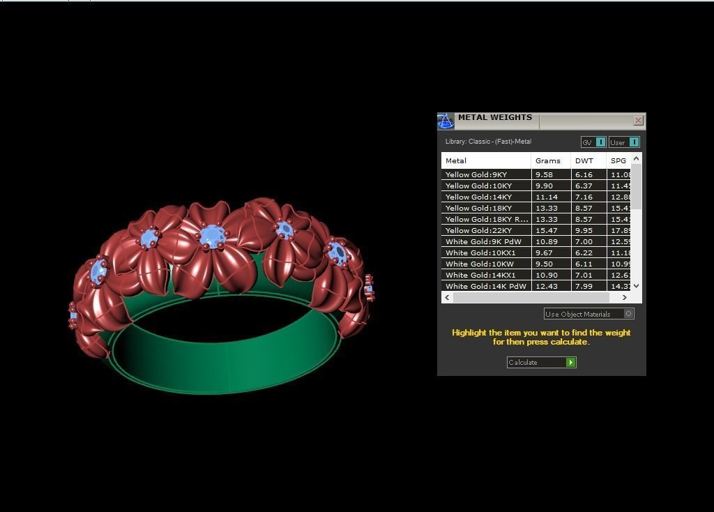 Ring with flowers Low-poly 3D model_10