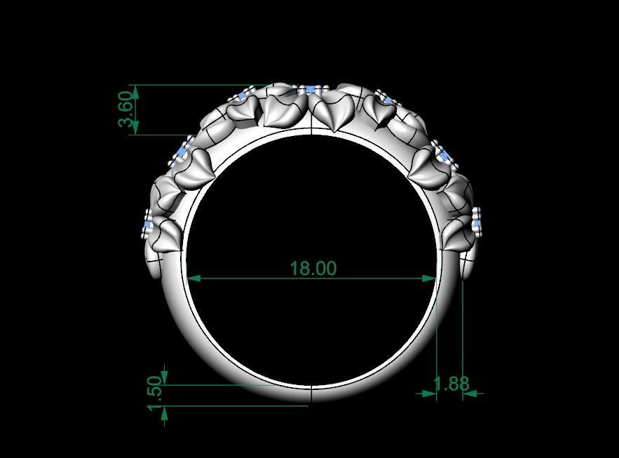 Ring with flowers Low-poly 3D model_4