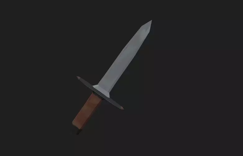 Low Poly Knife sword Free low-poly 3D model