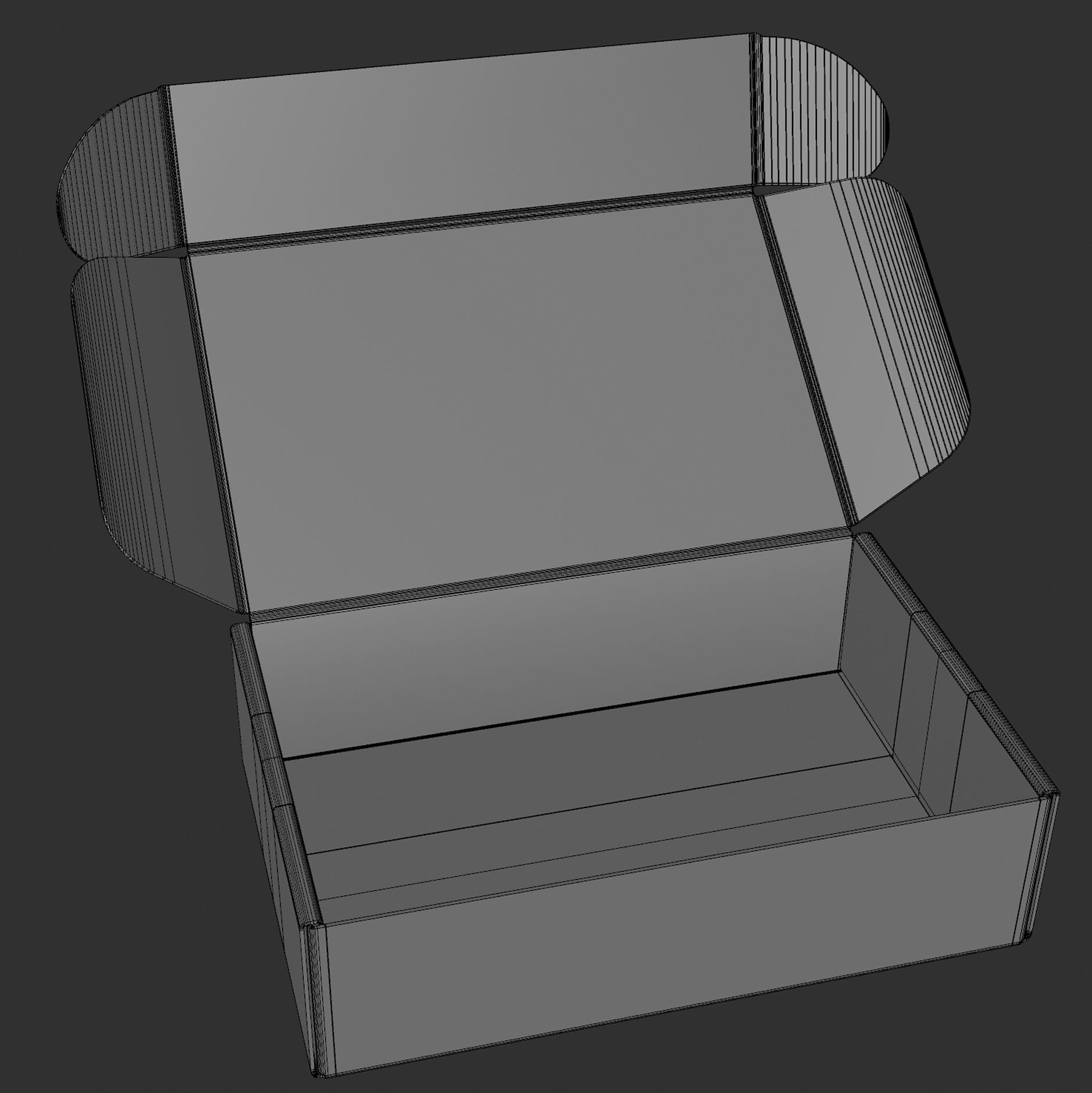 3D Opened Box 3d model Low-poly 3d model 3D model_3