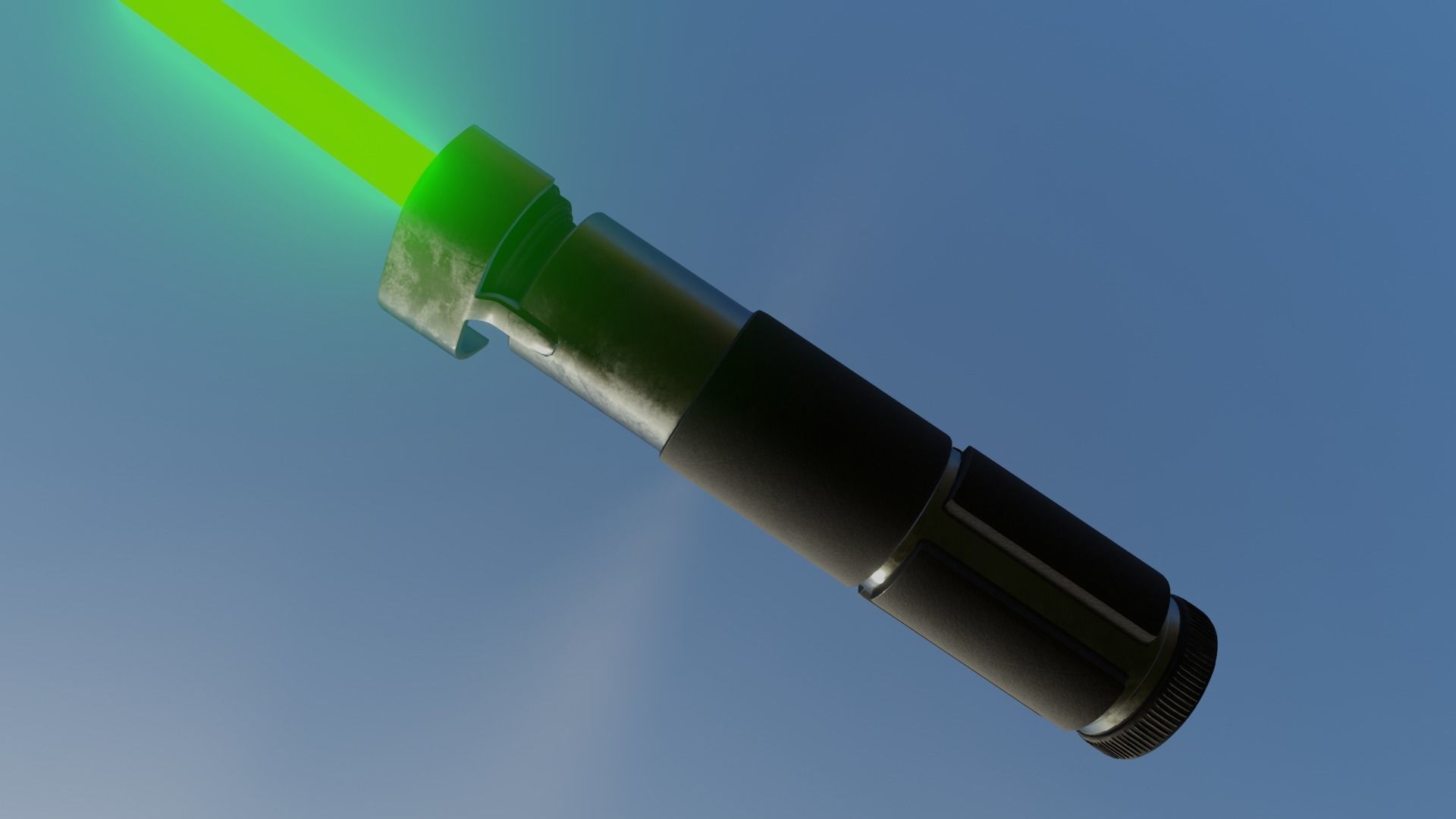 Yodas Lightsaber Low-poly 3D model_1