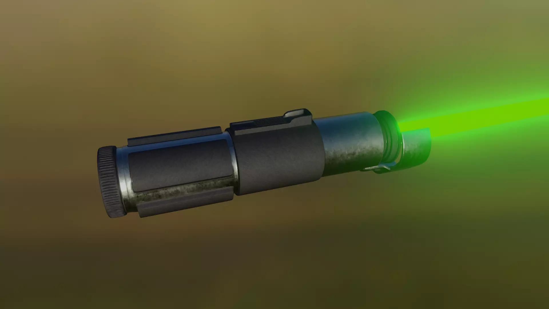 Yodas Lightsaber Low-poly 3D model_0