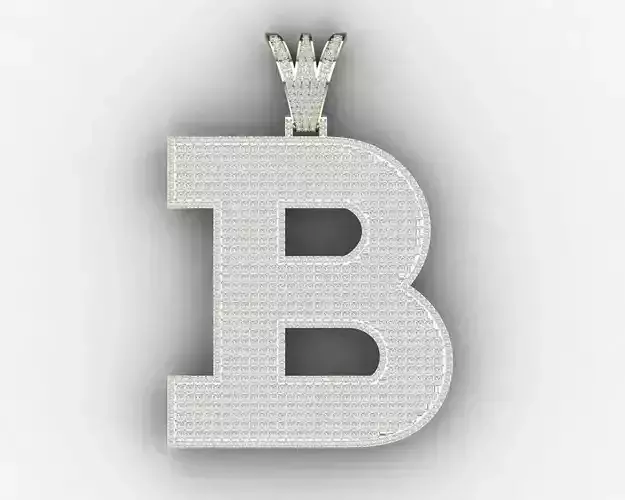 B PENDANT letter in rose gold with diamonds