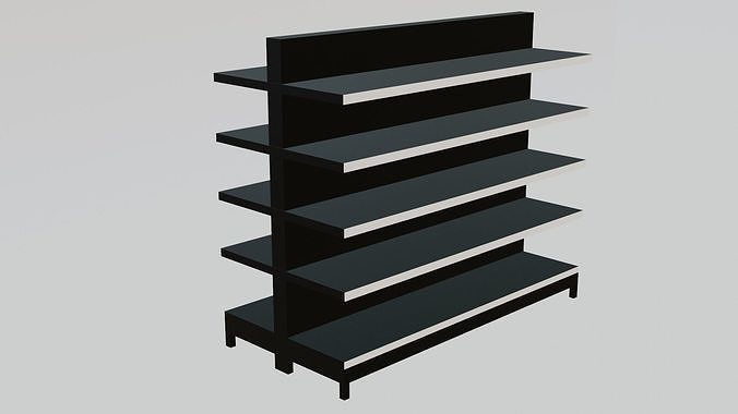 Supermarket Shelves Low-poly 3D model