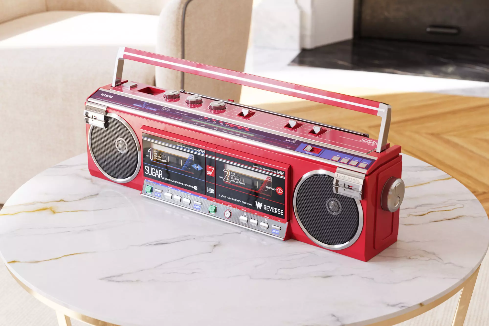 Vintage japan cassette player 3D model_0