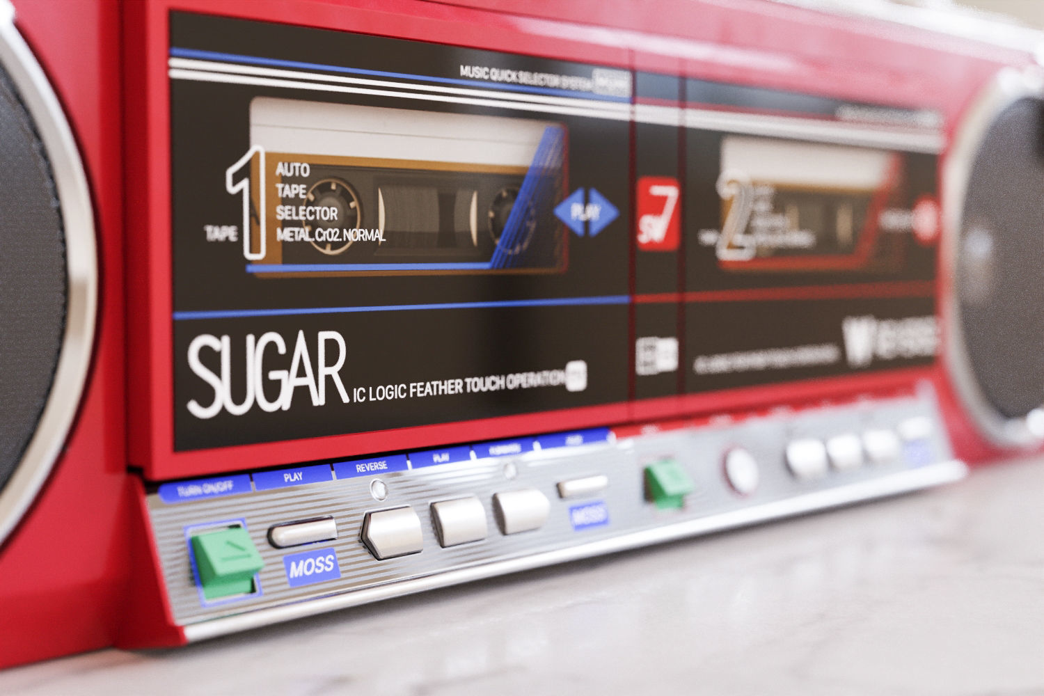 Vintage japan cassette player 3D model_6