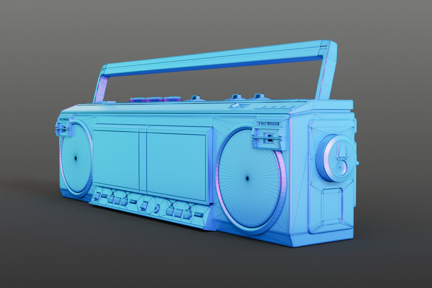 Vintage japan cassette player 3D model_13