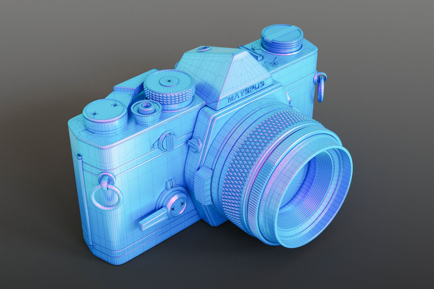 Vintage full-frame camera 3D model_11