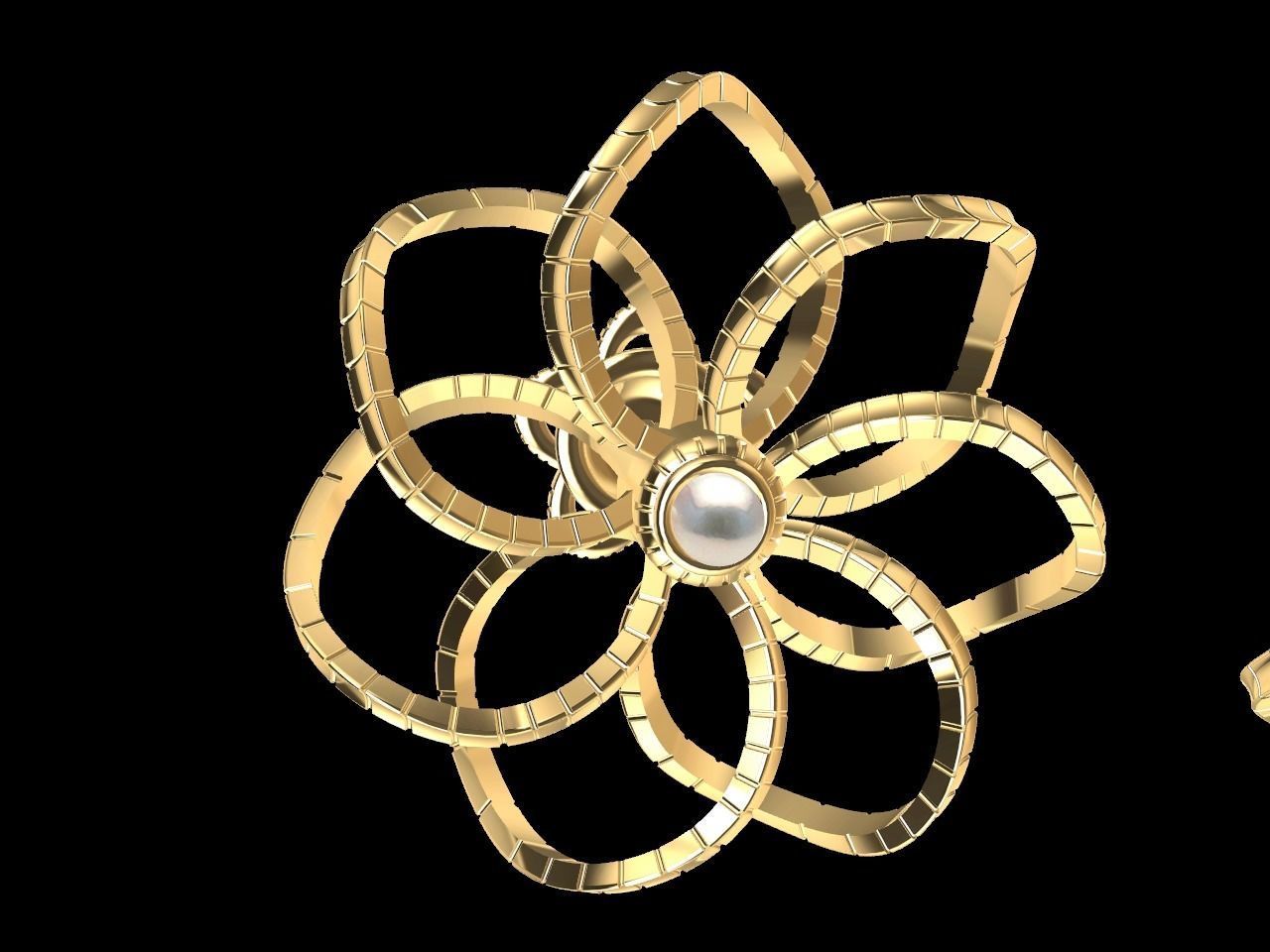 twisty flower earrings and ear post stl files all parts verified 3D print model_9