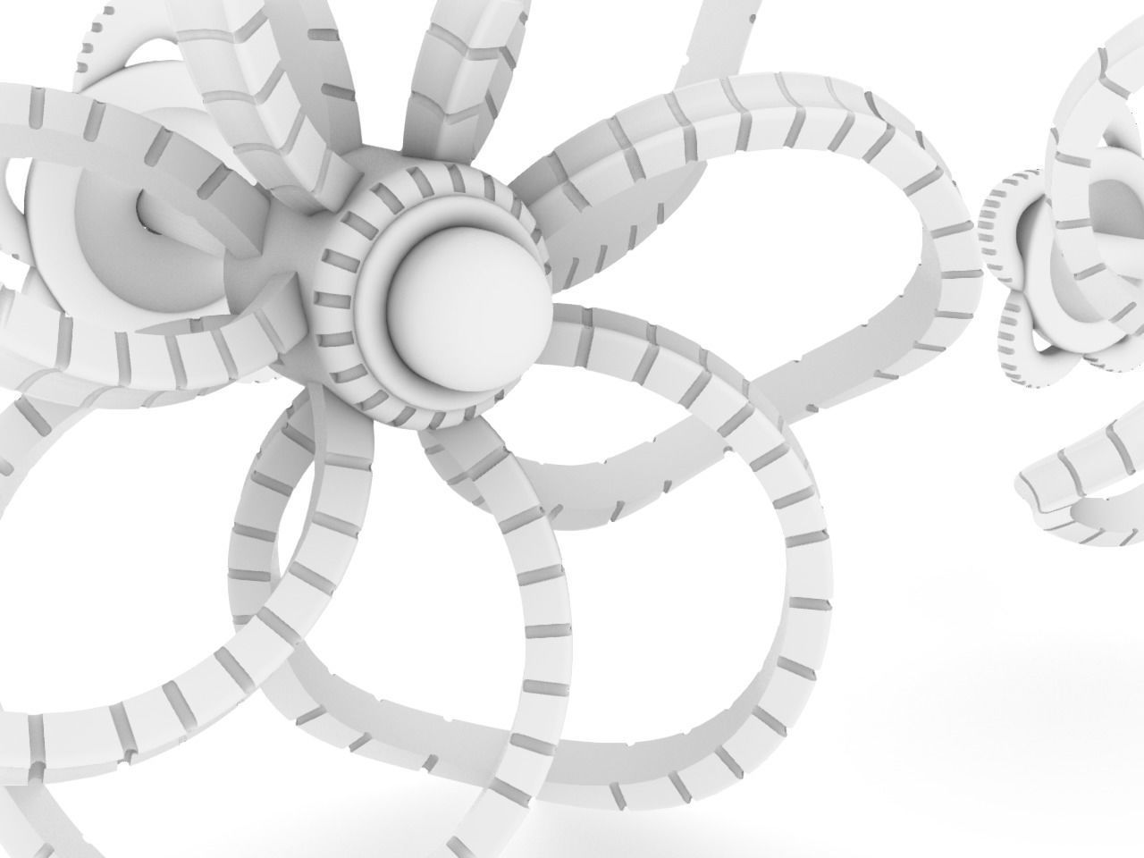 twisty flower earrings and ear post stl files all parts verified 3D print model_21