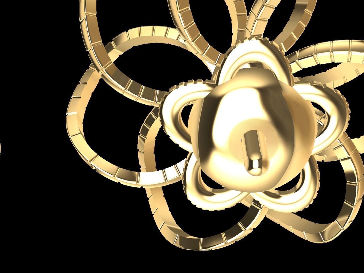 twisty flower earrings and ear post stl files all parts verified 3D print model_11