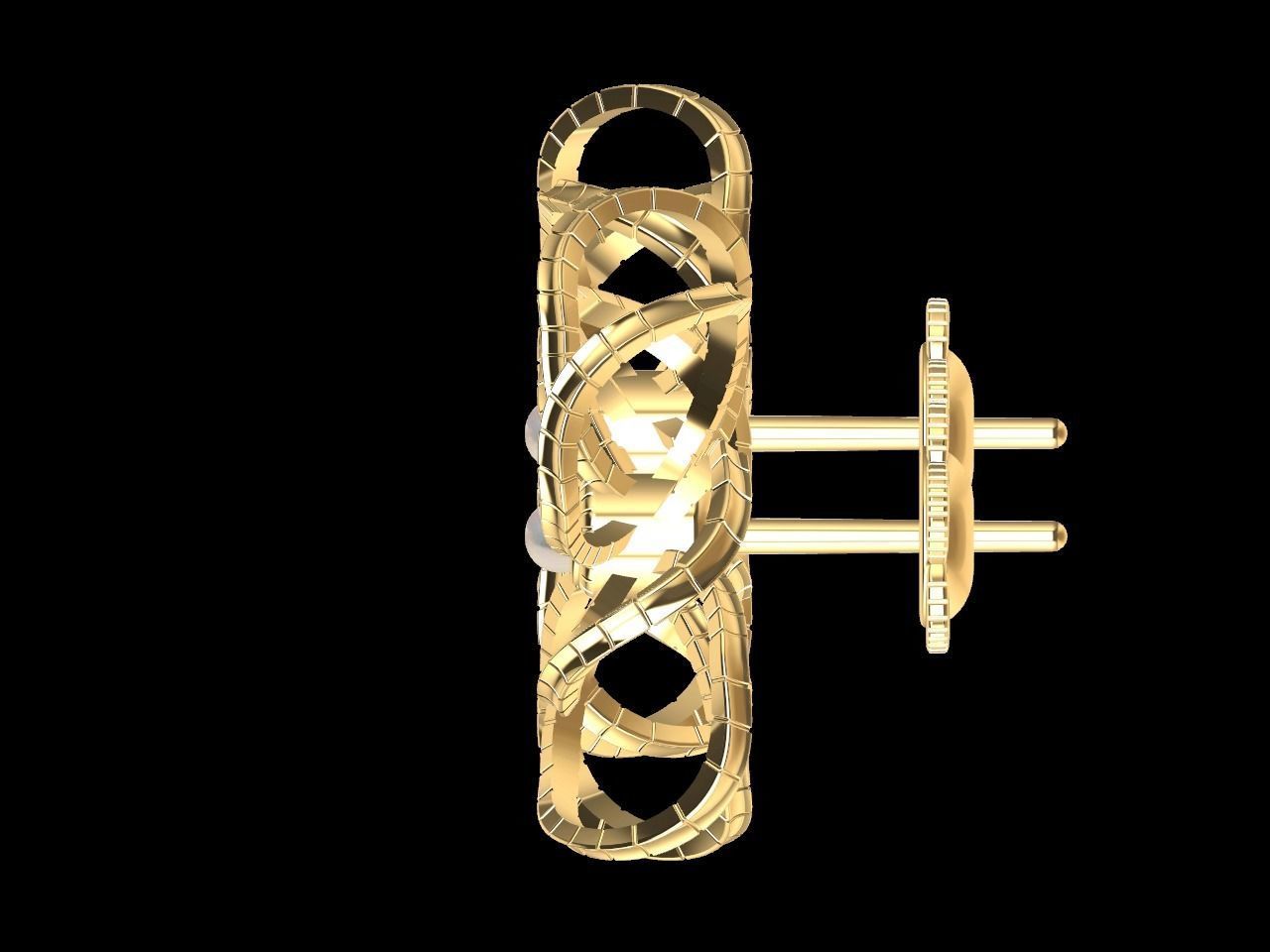 twisty flower earrings and ear post stl files all parts verified 3D print model_18