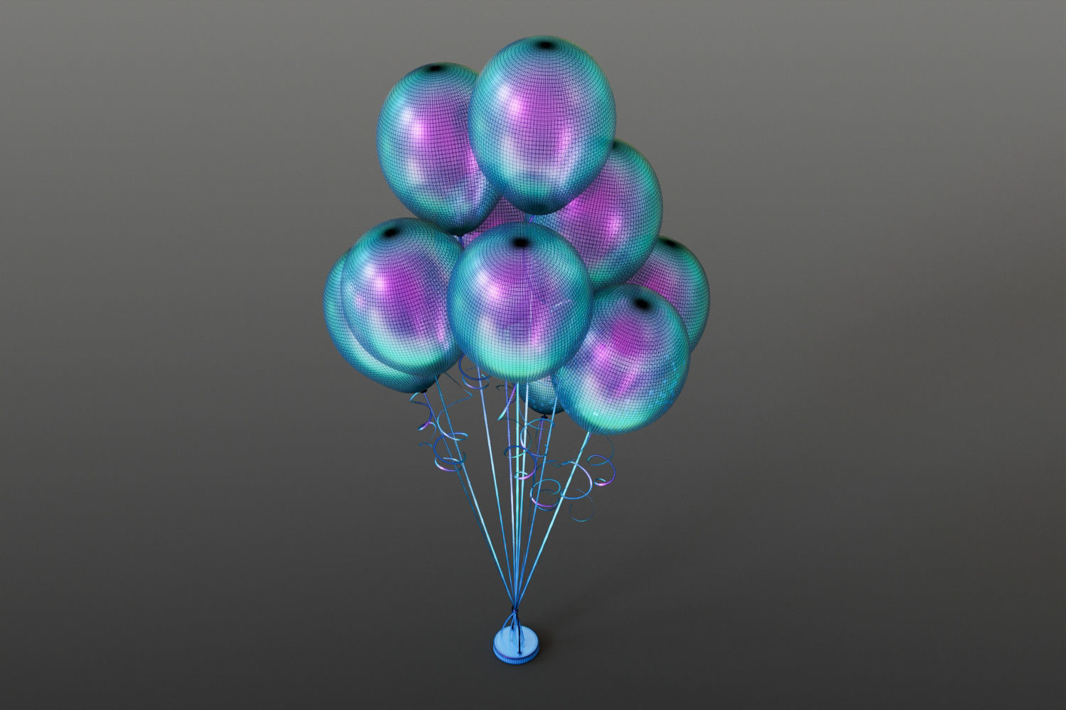 Pink party balloons 3D model_13