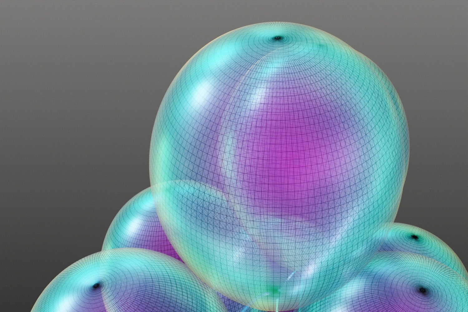 Pink party balloons 3D model_15