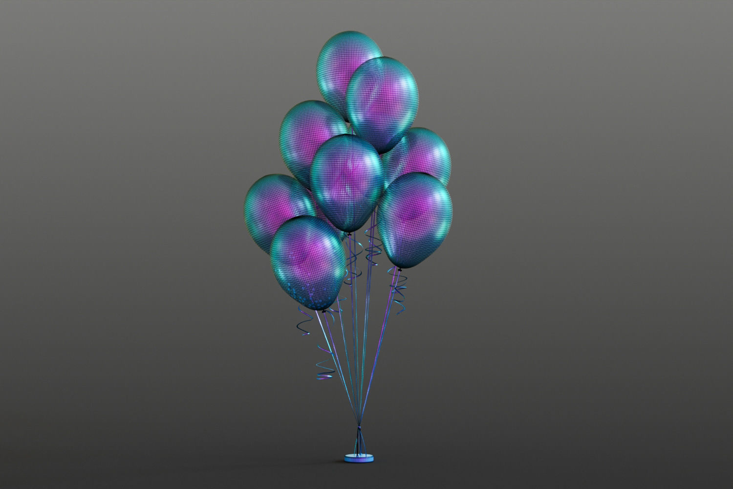 Pink party balloons 3D model_12
