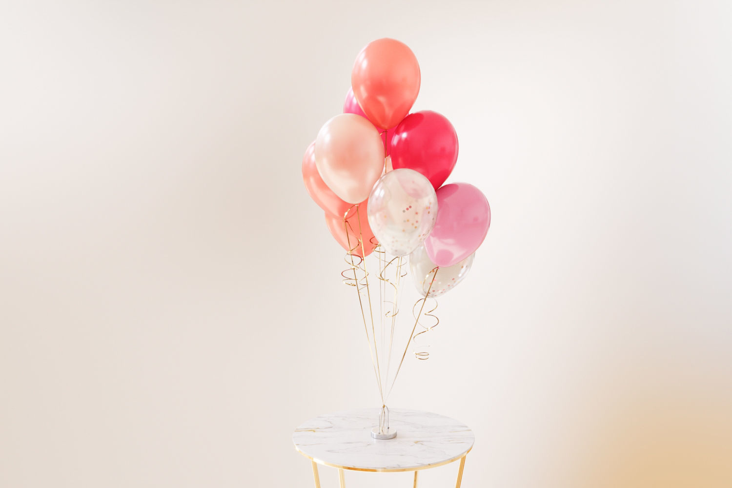 Pink party balloons 3D model_2