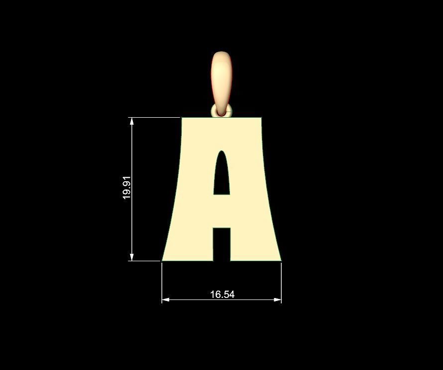 Initial Letters Pendant Halloween Hex A 3D print model_4