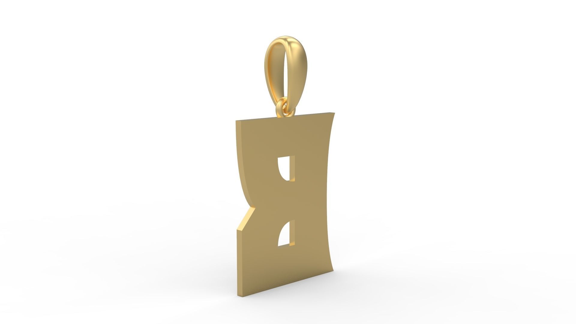 Initial Letters Pendant Halloween Hex B 3D print model_3
