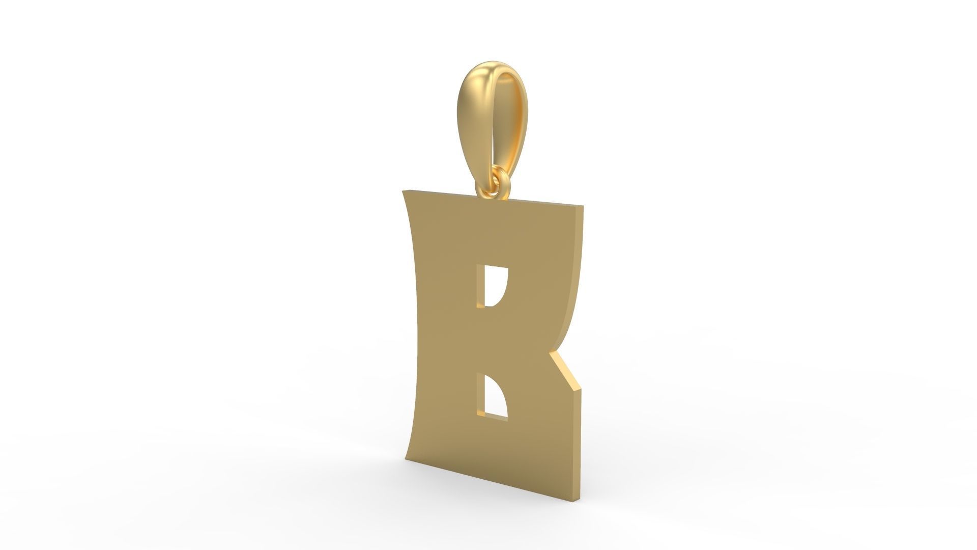Initial Letters Pendant Halloween Hex B 3D print model_1