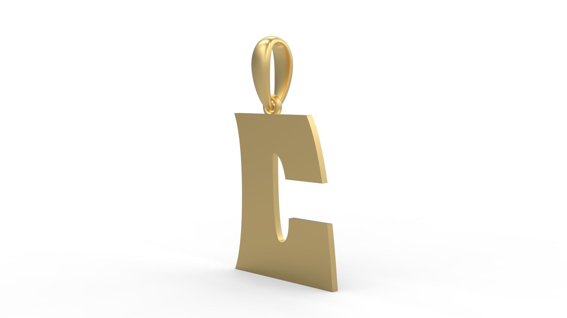 Initial Letters Pendant Halloween Hex C 3D print model_1