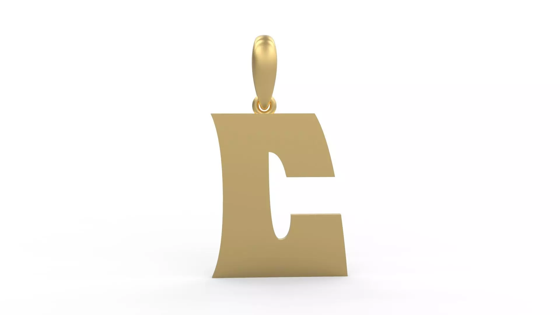 Initial Letters Pendant Halloween Hex C 3D print model_0
