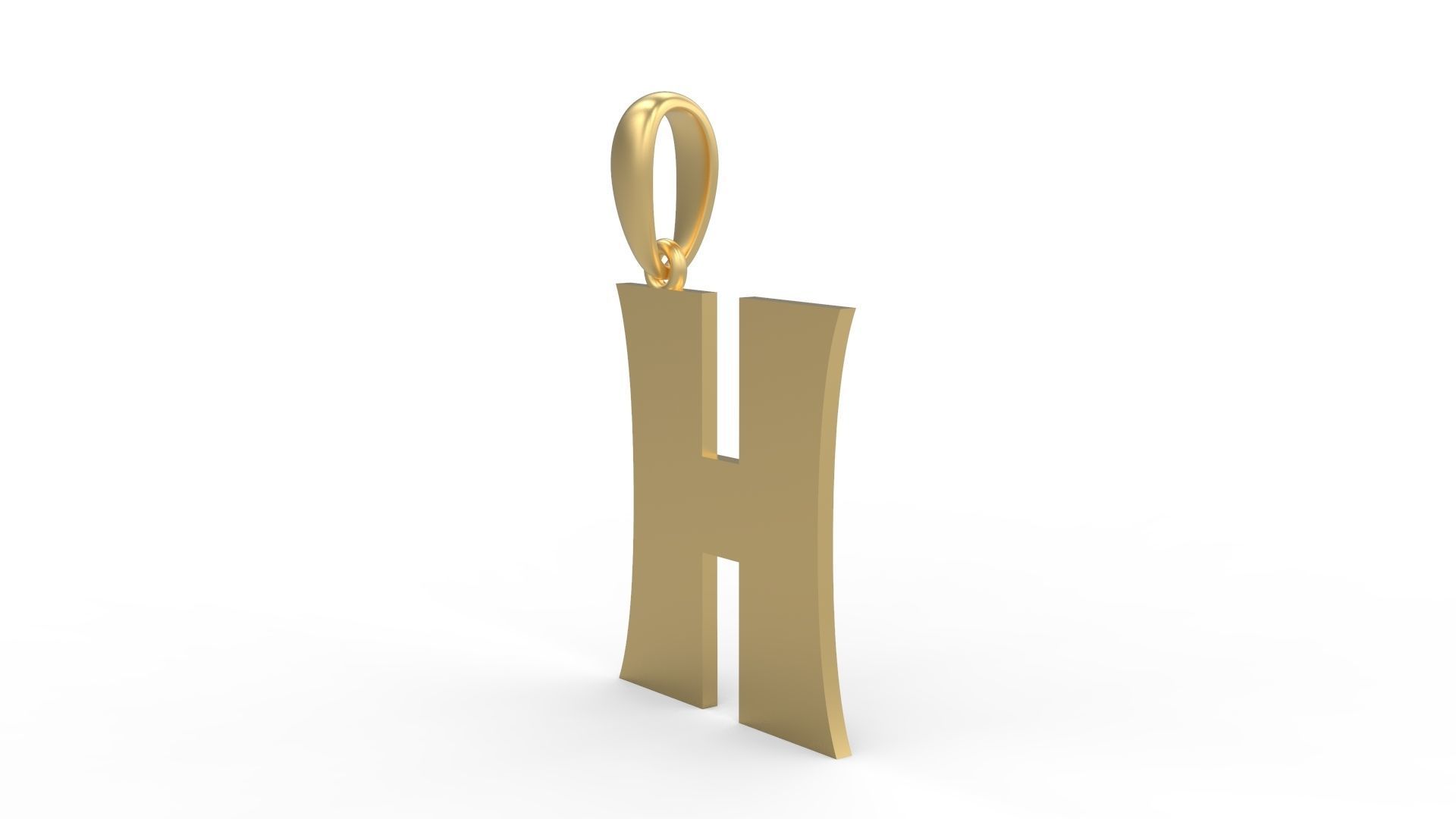 Initial Letters Pendant Halloween Hex H 3D print model_1