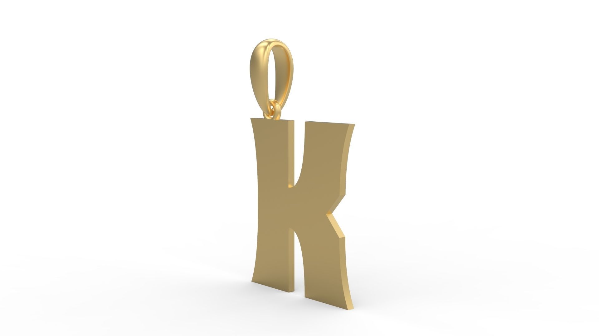 Initial Letters Pendant Halloween Hex K 3D print model_1
