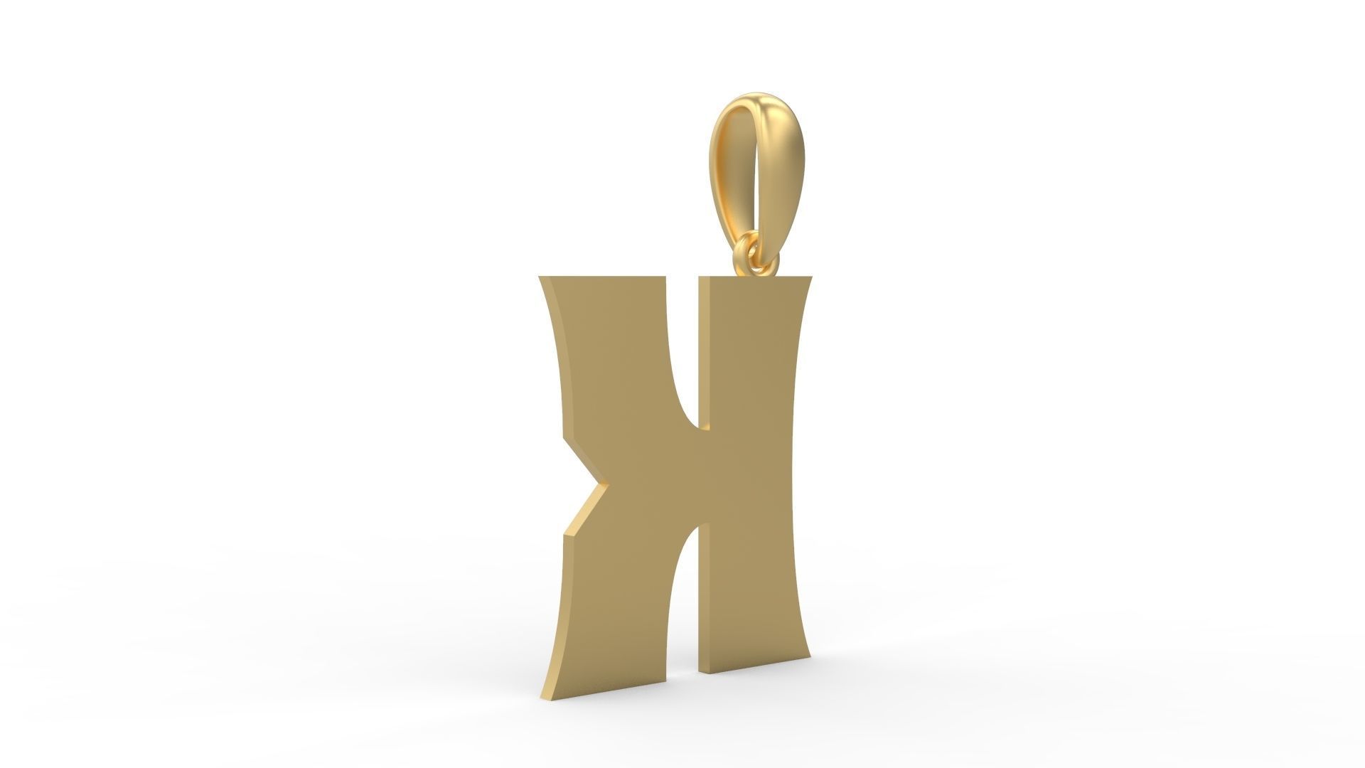 Initial Letters Pendant Halloween Hex K 3D print model_3