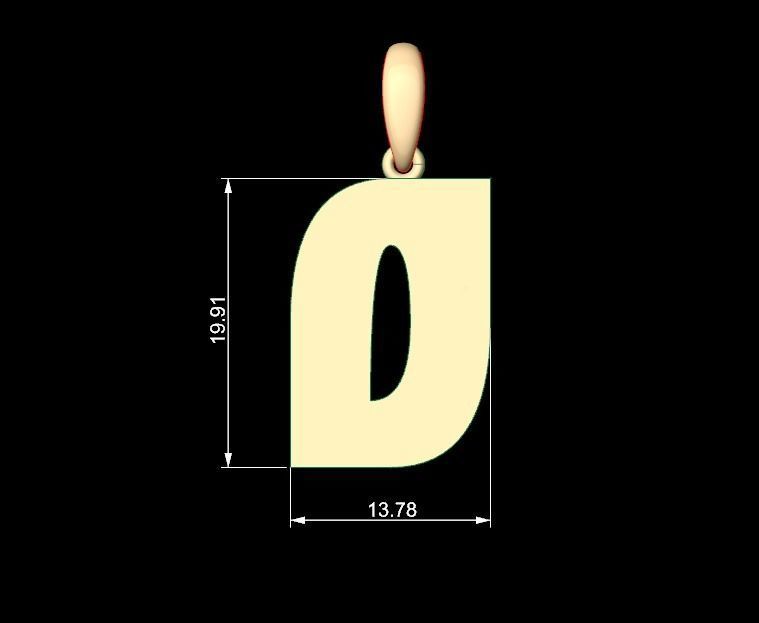 Initial Letters Pendant Halloween Hex O 3D print model_4