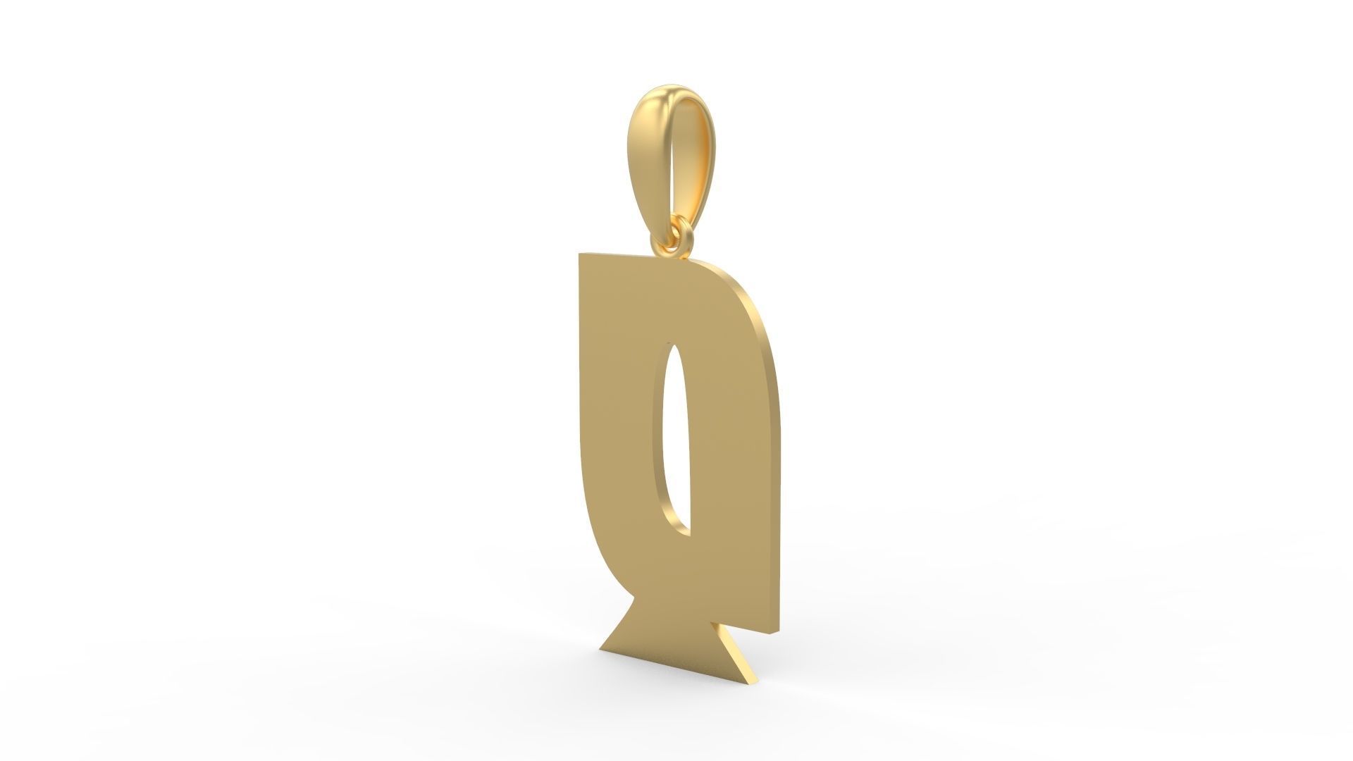 Initial Letters Pendant Halloween Hex Q 3D print model_1